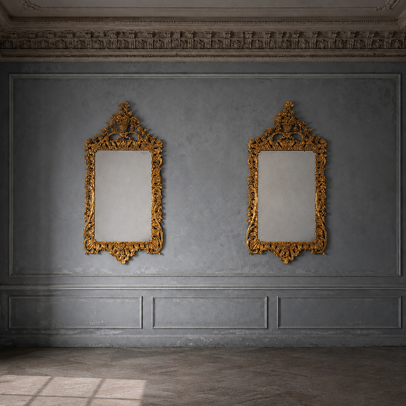 LARGE PAIR OF 19TH CENTURY GEORGE III STYLE GILTWOOD MIRRORS_NEW
